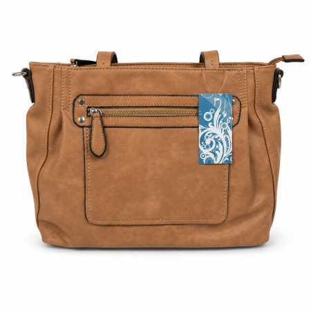 Handtas camel met schouderhengsel